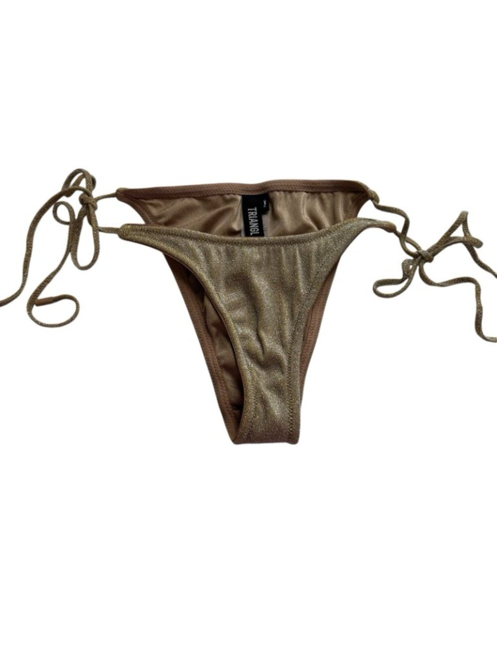 Triangl Vinca Gold Sparkle Side Tie Bikini Bottom Small - Picture 2 of 6